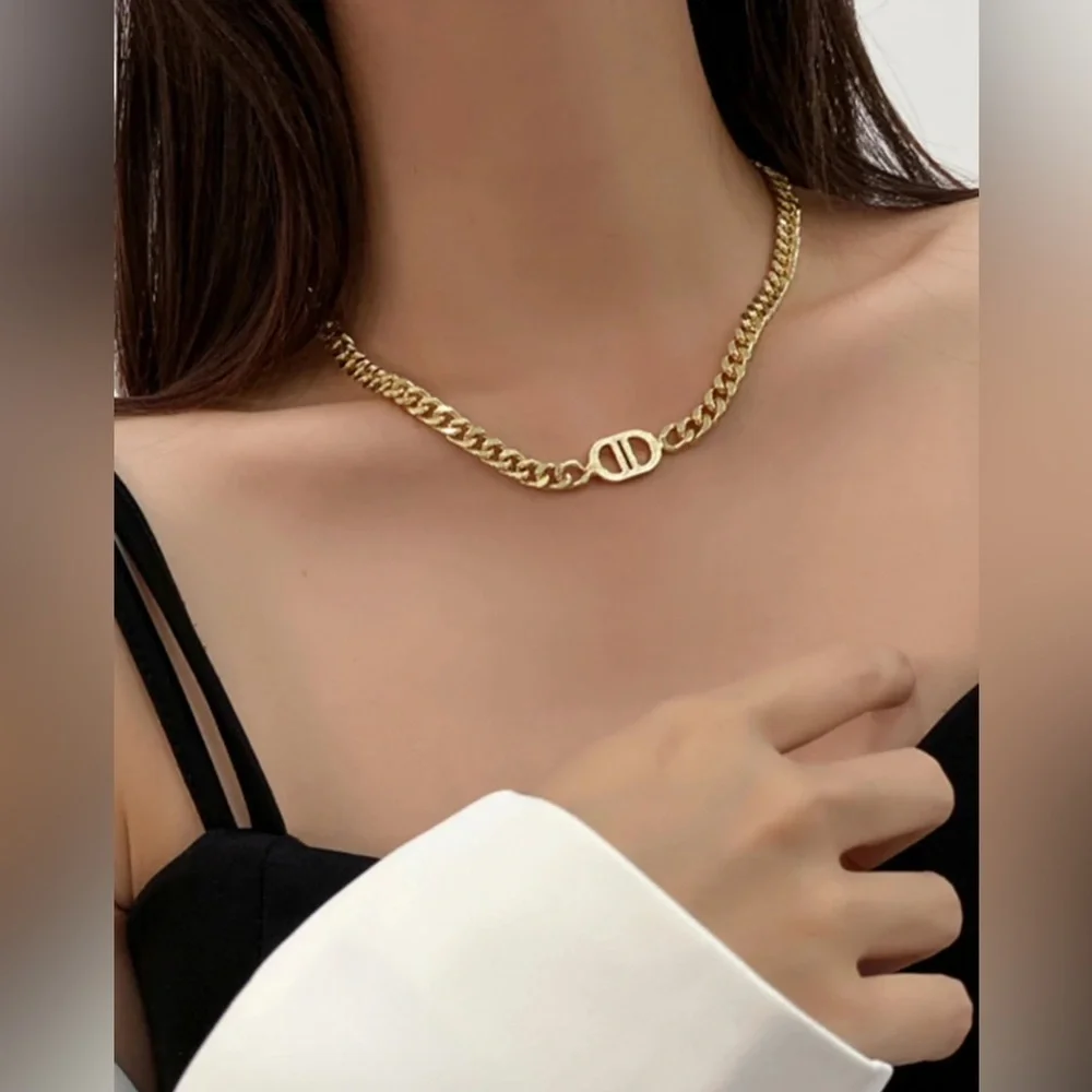 Gold Plated Stainless Steel Chain Necklace - Picture 1 of 4
